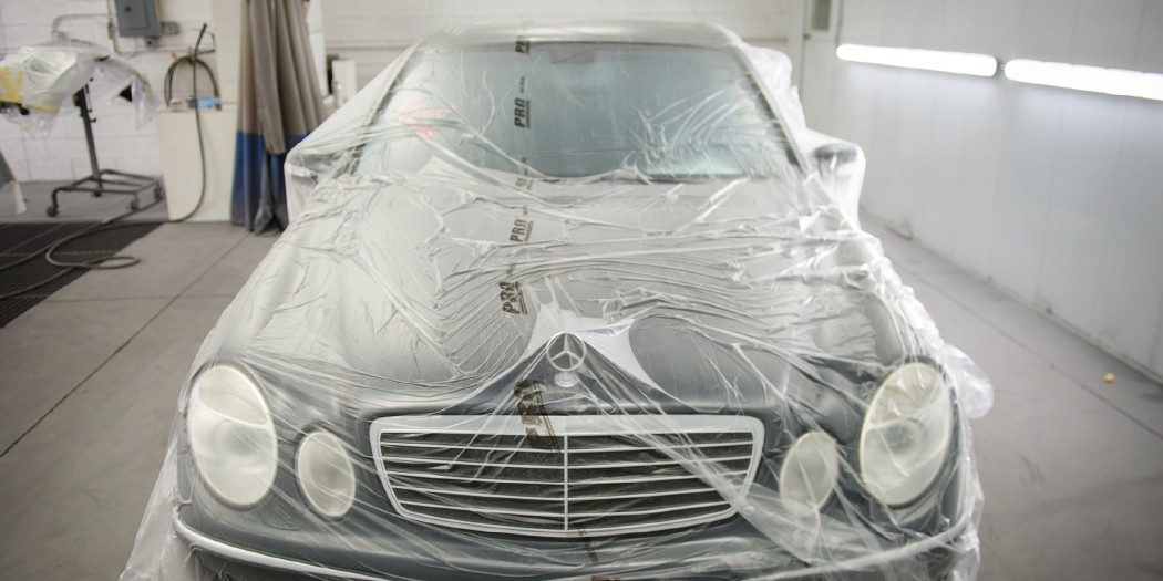 Mercedes Benz Covered in Plastic Cover